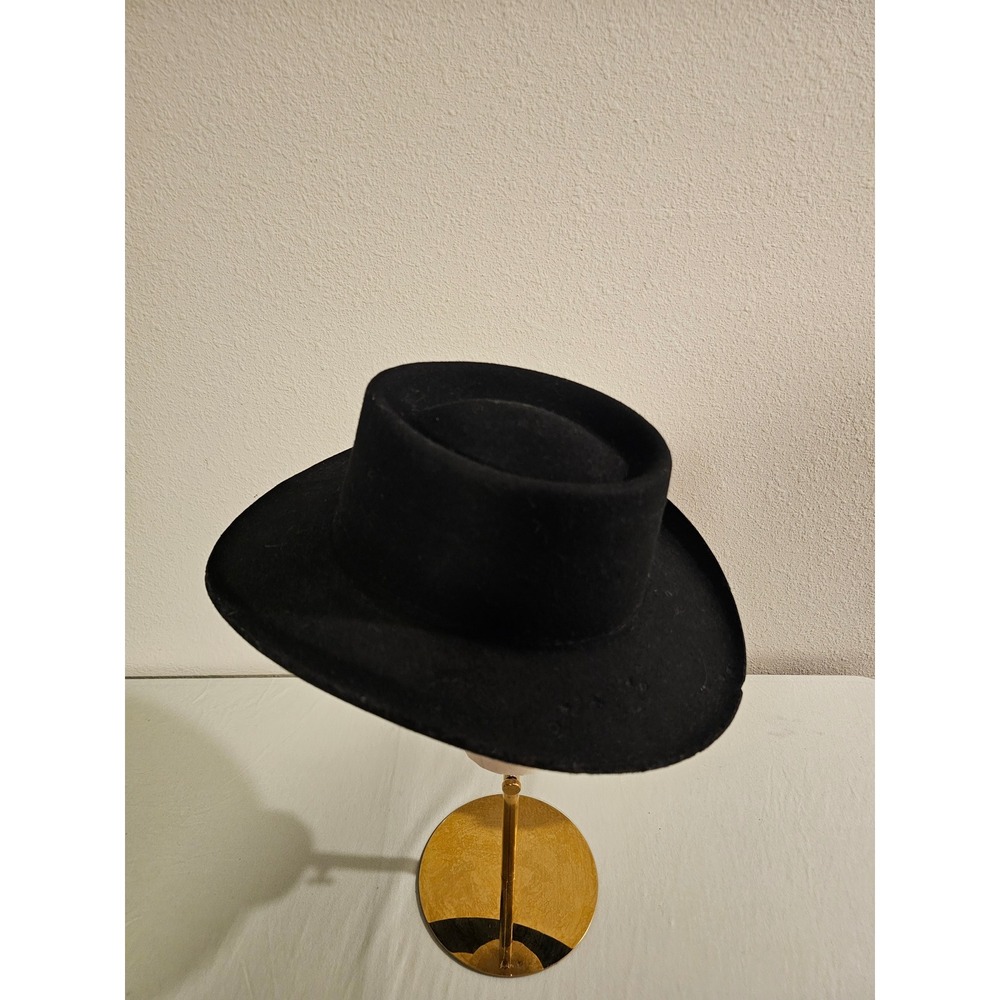 Renegade 6 7/8 Black Wool Gambler Hat Made In USA - Picture 4 of 8